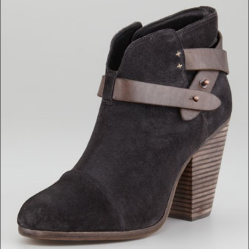 Rag & Bone / Harrow heeled suede buckle ankle boots 39 9